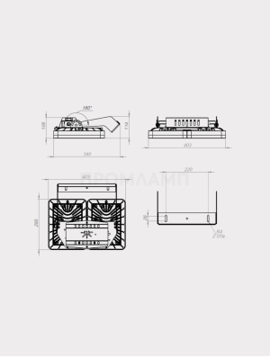 Размеры светильника TL-PROM APS 190 5K FL D